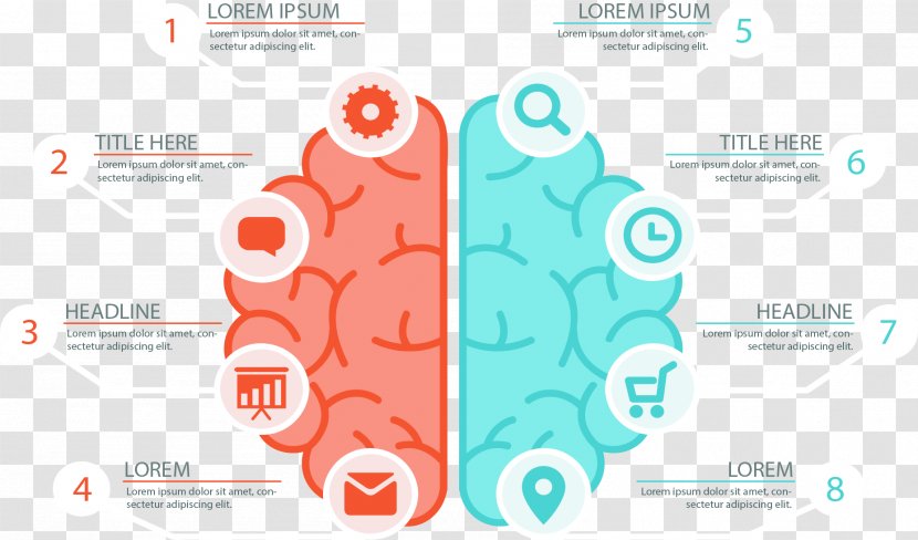 Infographic Icon - Vecteur - Left And Right Brain Chart Transparent PNG