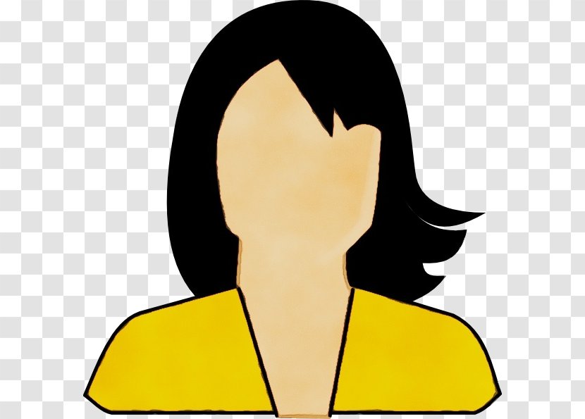 Clip Art Yellow Head Black Hair Silhouette Transparent PNG