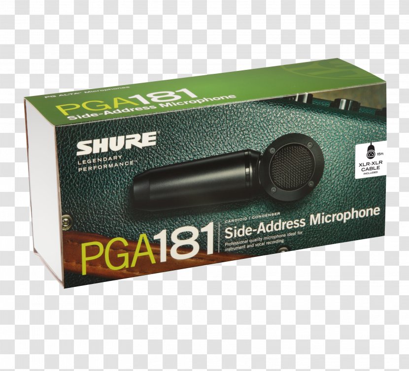 Microphone XLR Connector Shure PGA181-XLR Condensatormicrofoon - Headphones - Product Description Transparent PNG