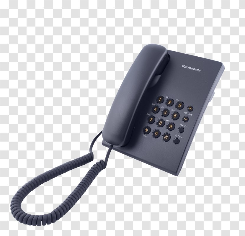 Panasonic KX-TS500PDB Black Telephone Home & Business Phones VoIP Phone - Kxts500pdb - Corded Transparent PNG