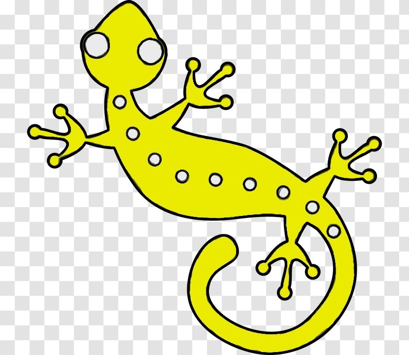 White Yellow Green Clip Art Cartoon - Lizard - Gecko Transparent PNG