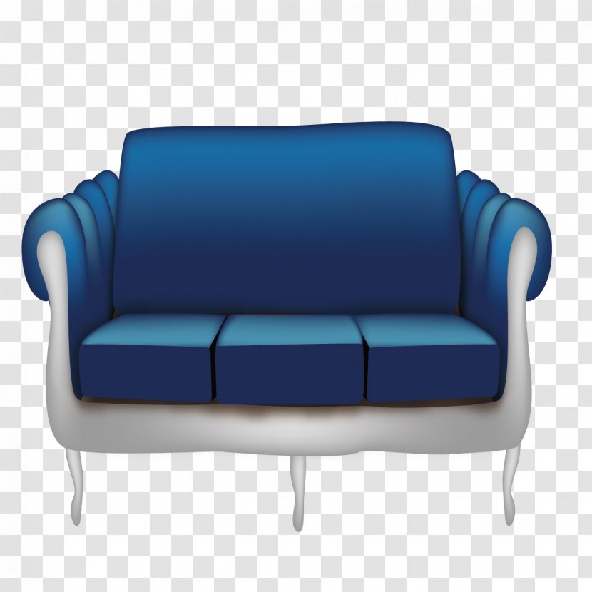 Sofa Bed Comfort Couch - Furniture - Beautiful Blue Cushions Transparent PNG