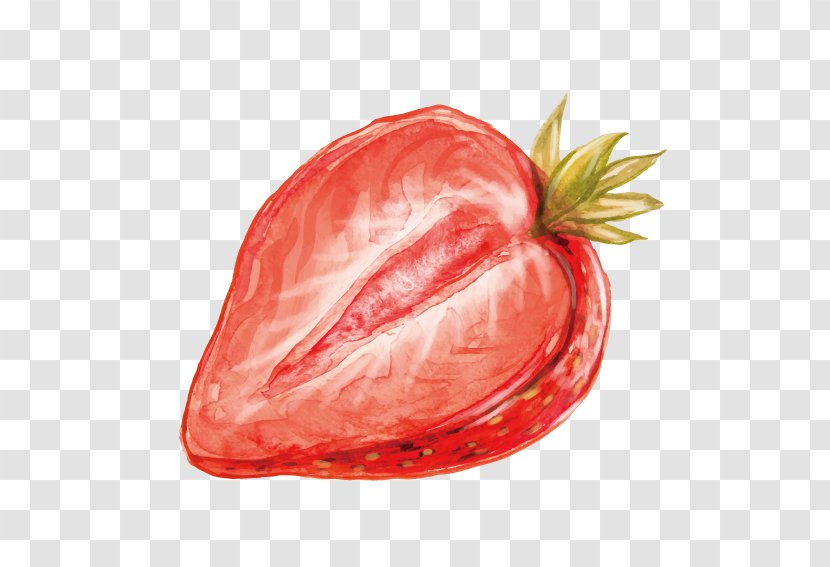 Watercolor Painting Drawing Strawberry - Heart - Hand-painted Fruit Transparent PNG