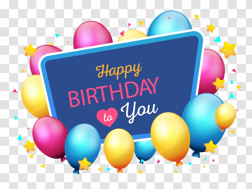 Birthday Cake Happy To You Balloon - Party Transparent PNG
