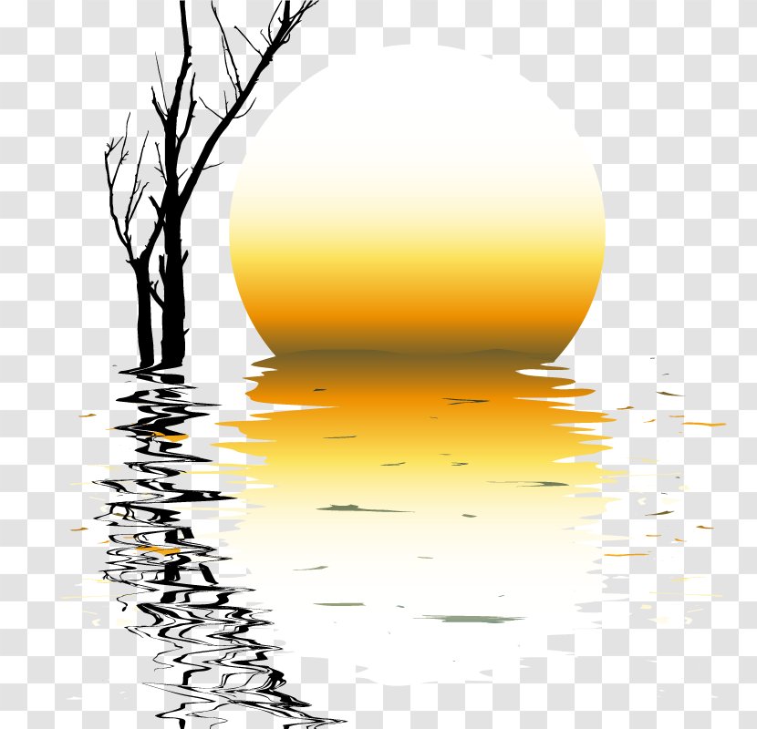 Flight Silhouette Download - Tree - Sea Sunrise Picture Vector Material Transparent PNG