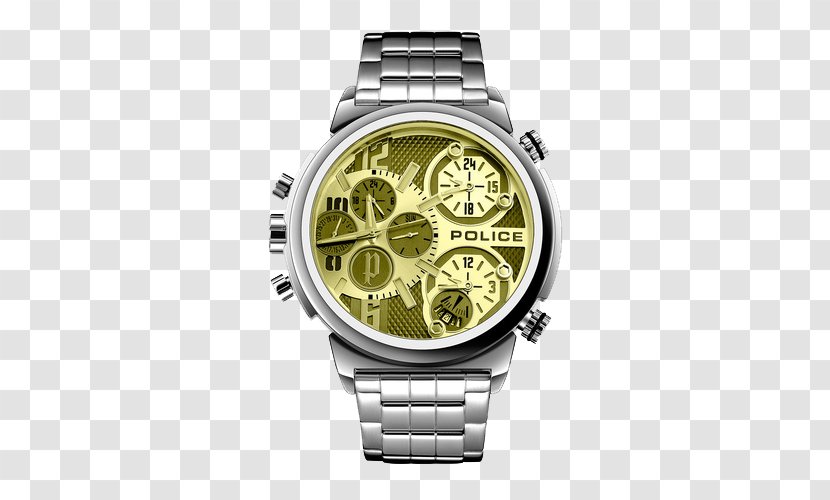 Watch Quartz Clock Police Chronograph - Metal - Three Transparent PNG