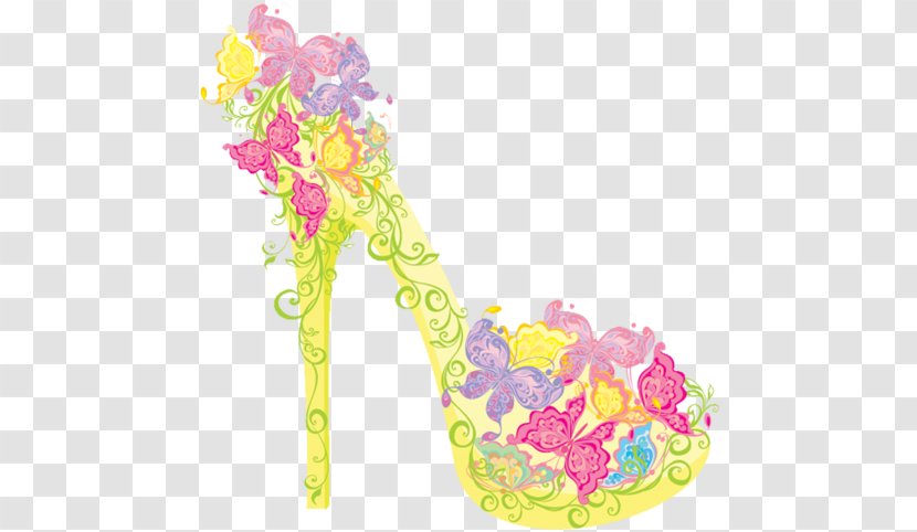High-heeled Footwear Shoe Flower Stiletto Heel - Yellow Heels Personality Transparent PNG