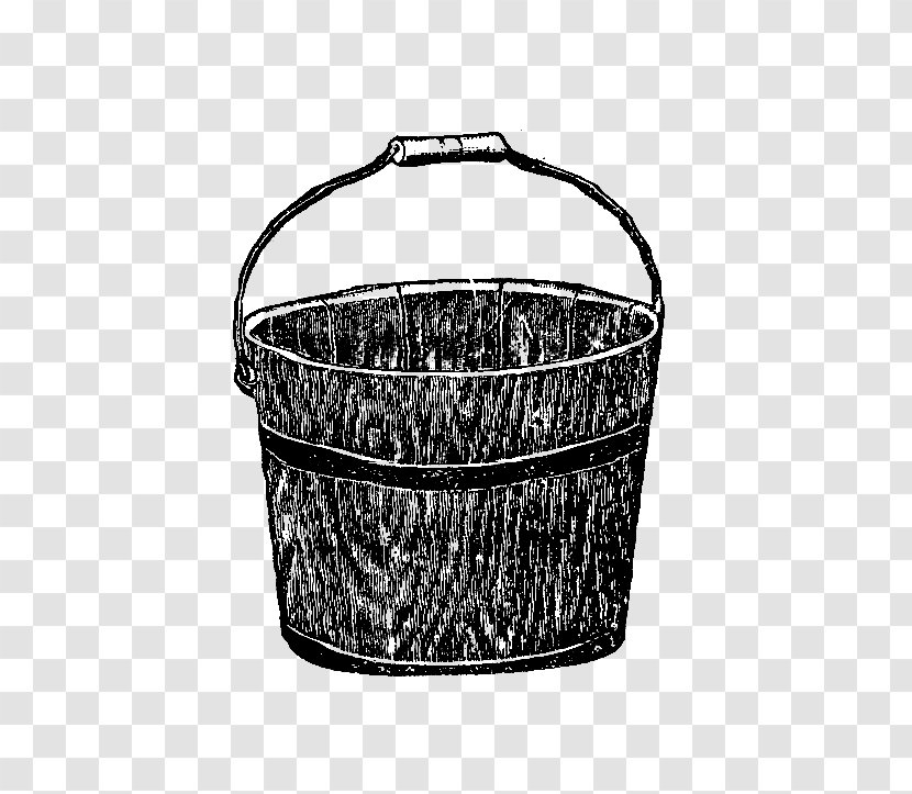 White Basket - Wood Bucket Transparent PNG