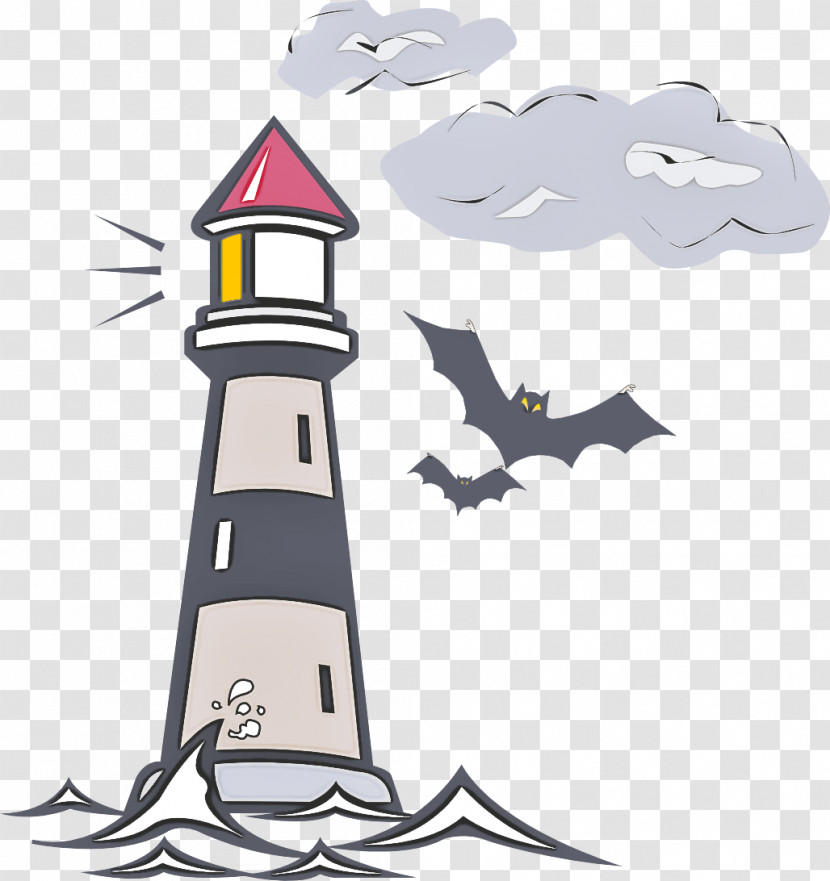 Cartoon Silhouette Lighthouse Icon Lighthouse Black & White Transparent PNG