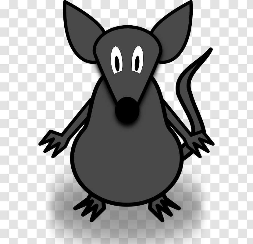 Mouse Rodent Cartoon Clip Art - Monochrome Transparent PNG