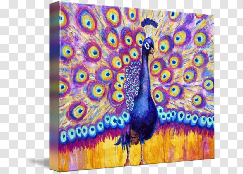 Modern Art Pavo Painting Purple - Contemporary Transparent PNG