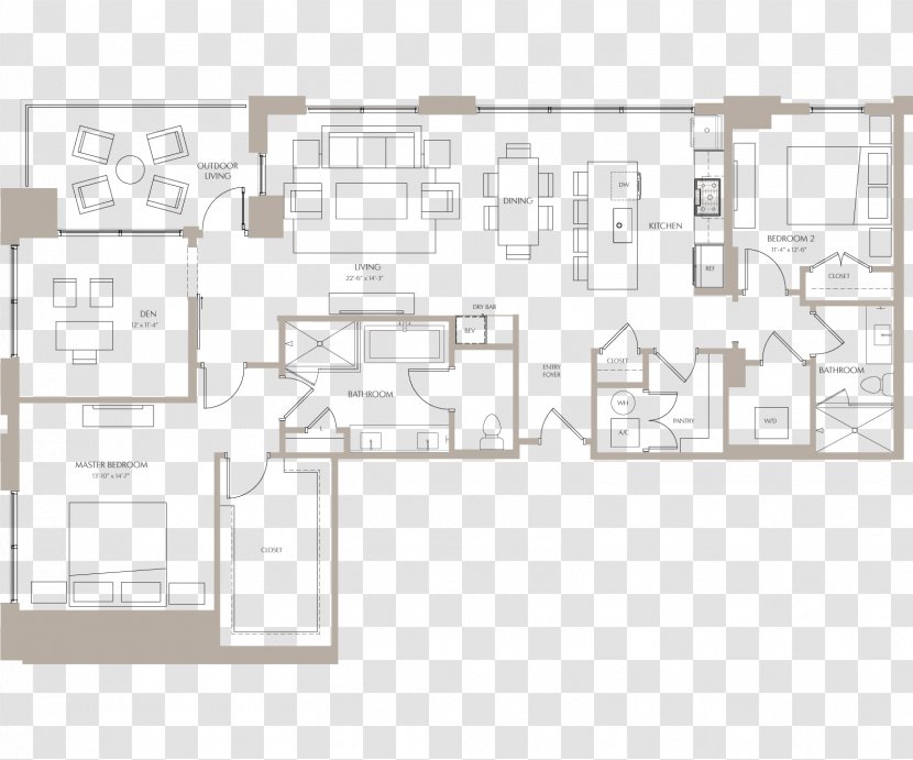 Floor Plan The Sutton Buckhead Luxury Apartments House - Bedroom - Apartment Transparent PNG