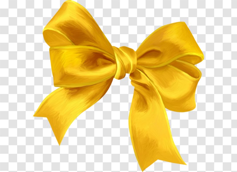 Paper Ribbon Lazo Clip Art - Gift - Painted Yellow Bow Transparent PNG