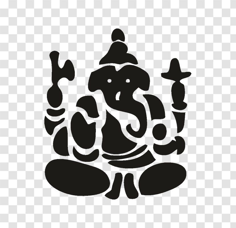 Ganesha Hinduism Ganesh Chaturthi Om Image - Monochrome Transparent PNG