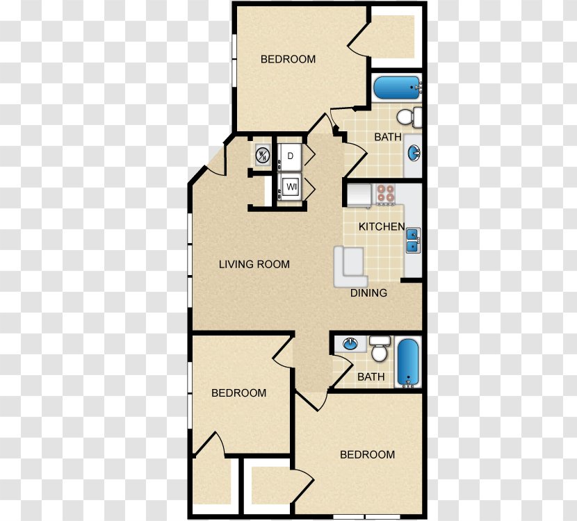 Floor Plan Bunk Bed Combo Washer Dryer House Transparent PNG