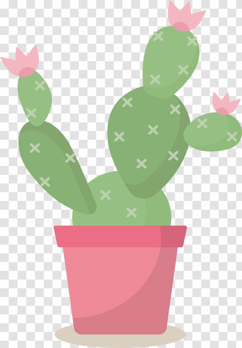 Cactaceae Flowerpot Euclidean Vector - Pink Cactus Transparent PNG