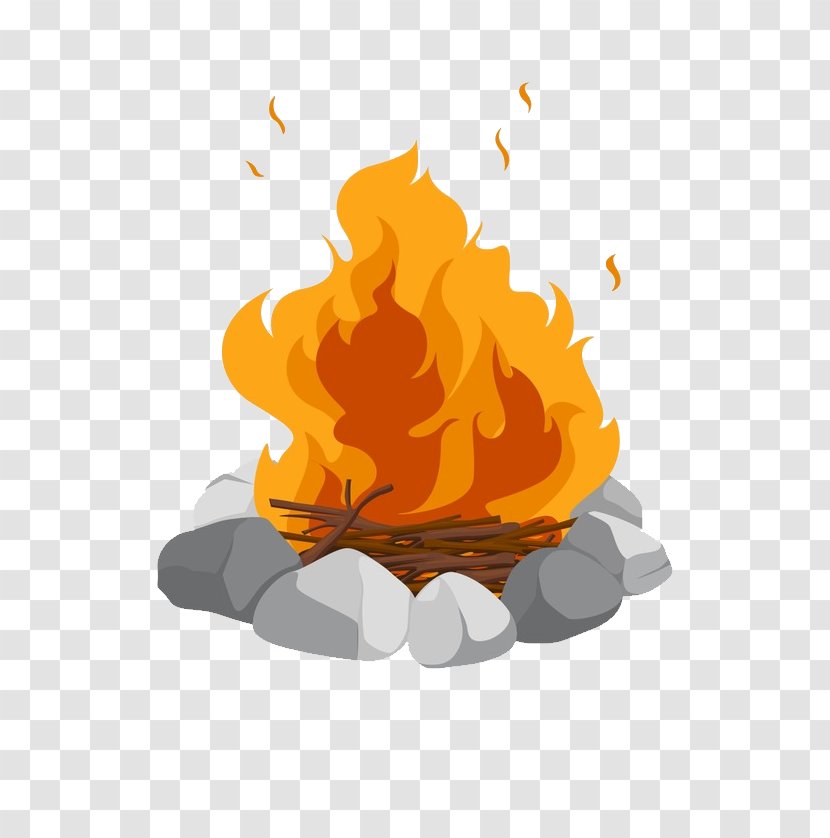 Campfire Royalty-free Clip Art - Orange - Bonfire Transparent PNG