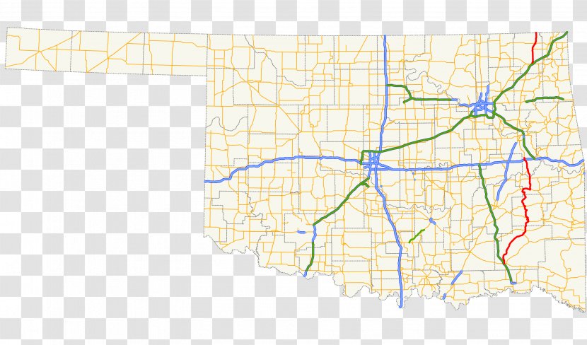 Elk City Oklahoma Enid Chickasha Sayre - Road - Map Transparent PNG