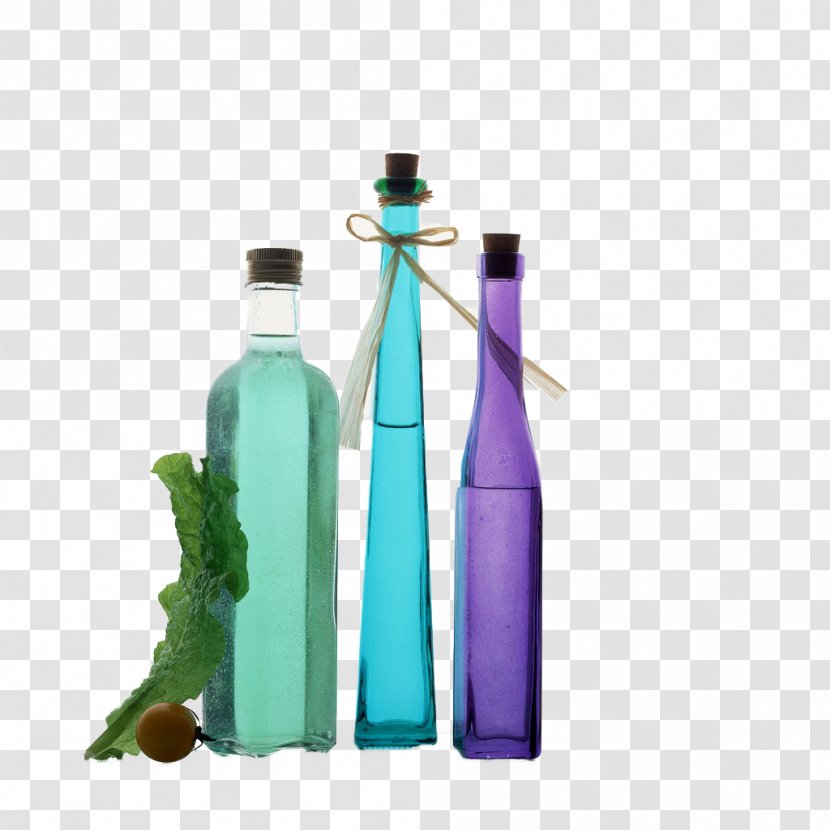Glass Bottle - Plastic - Transparent Colored Transparent PNG
