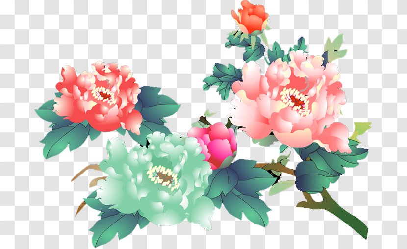 Xiaohan Happiness Solar Term Annoyance Floral Design - Peony Transparent PNG