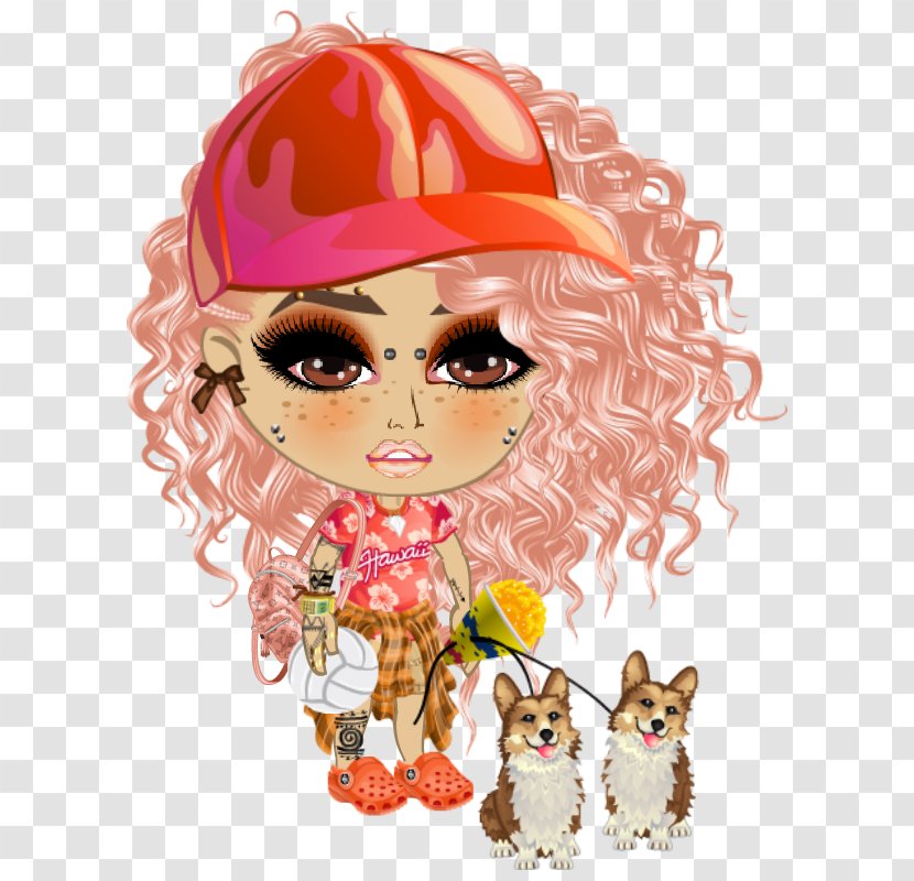 Pink M Cartoon Cheek Doll Transparent PNG
