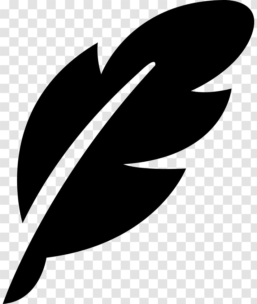 Clip Art - Black And White - Feather Symbol Transparent PNG