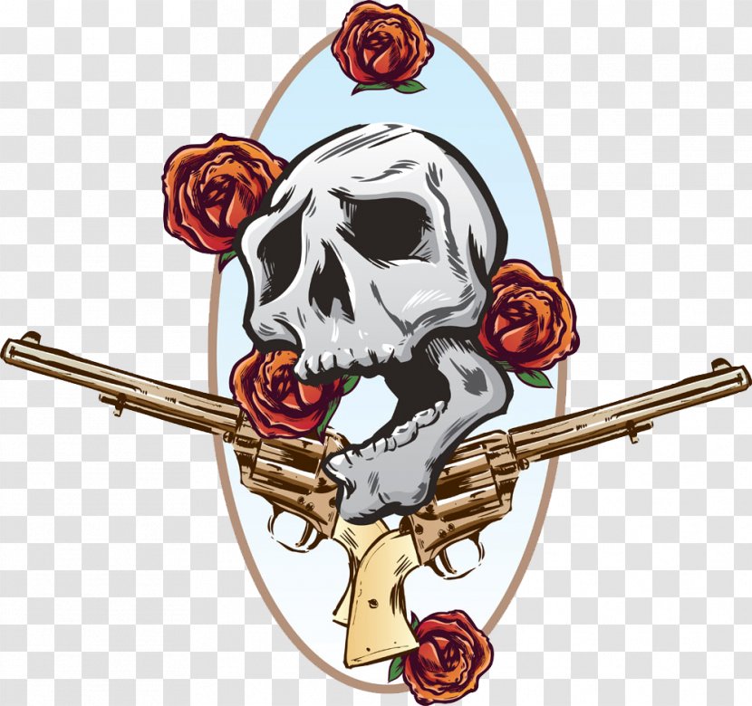 Guns N Roses Pistol Firearm - Illustrator - Skull Will Play Transparent PNG