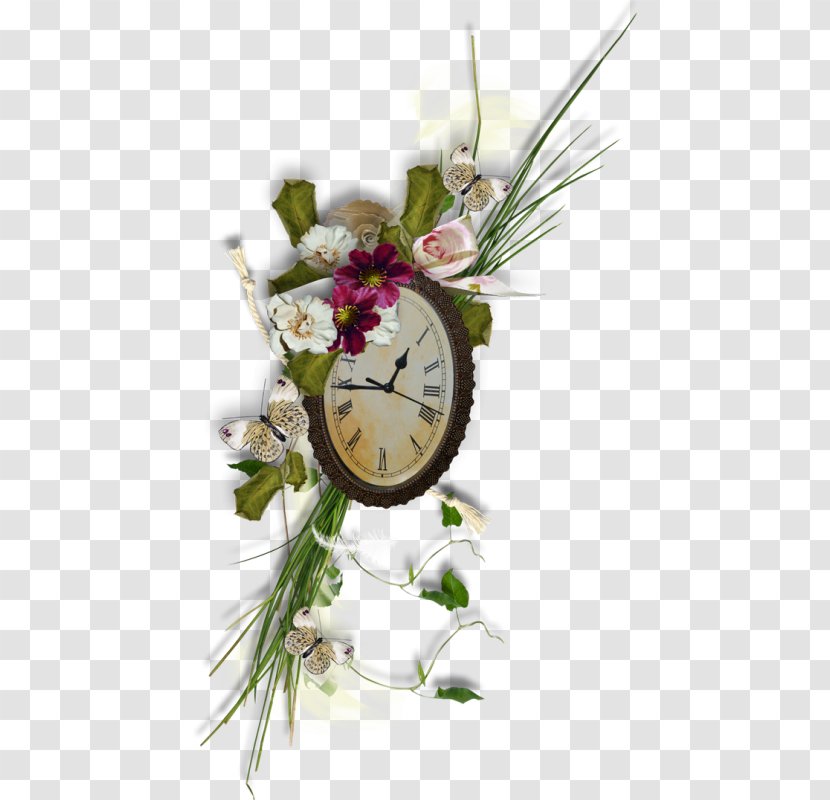Floral Design Clock Clip Art - Pendulum Transparent PNG