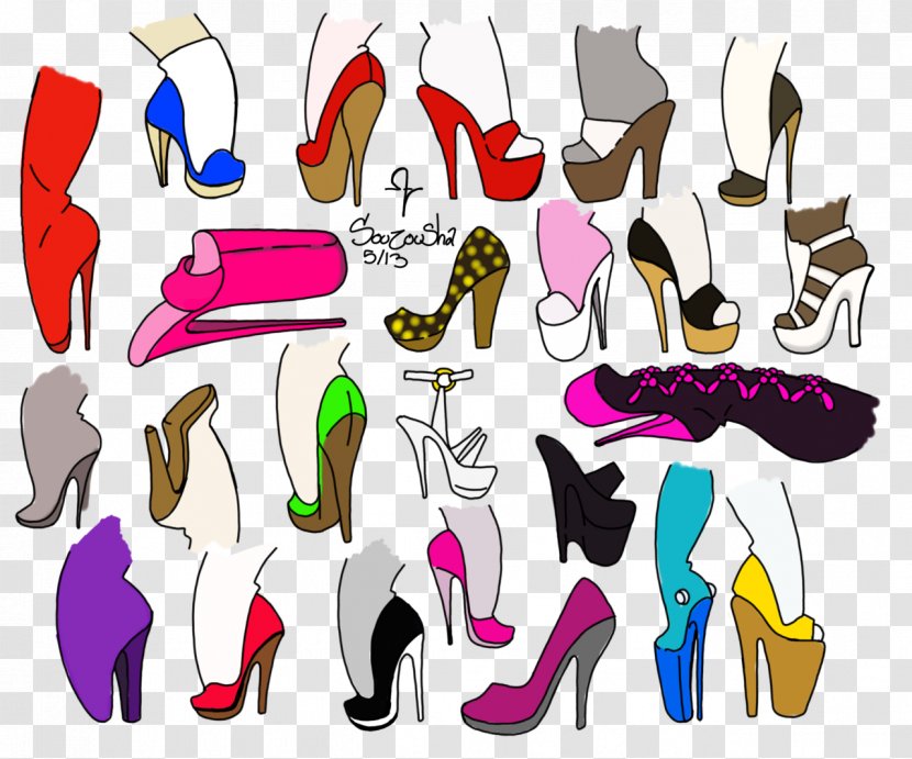 High-heeled Shoe Art Drawing - Cartoon - Heels Transparent PNG