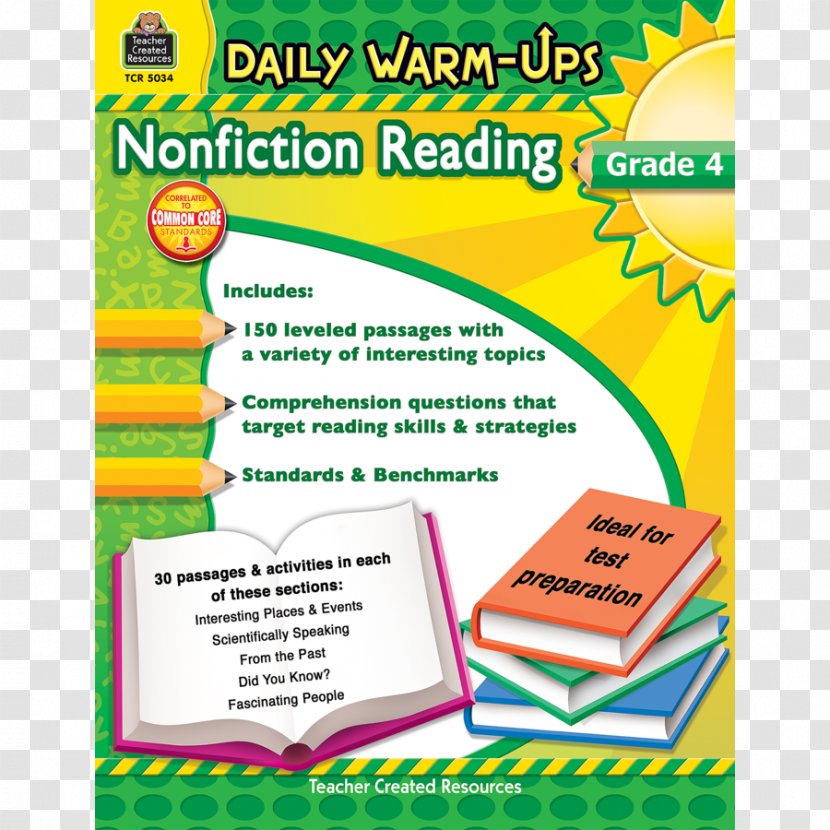 Daily Warm-Ups: Nonfiction Reading, Grade 4 Warm-Ups Reading 2 Grd 6 Problem Solving Math Non-fiction - Writing - Teacher Transparent PNG