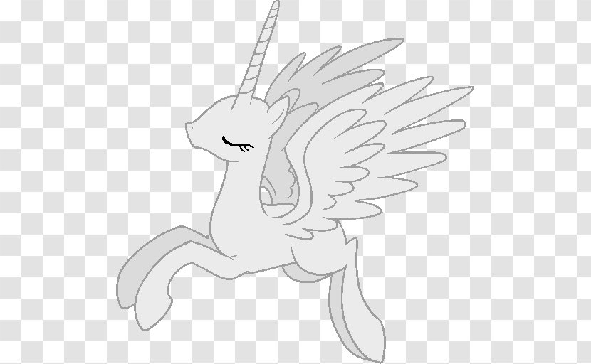 My Little Pony Winged Unicorn Drawing Derpy Hooves - Line Art Transparent PNG