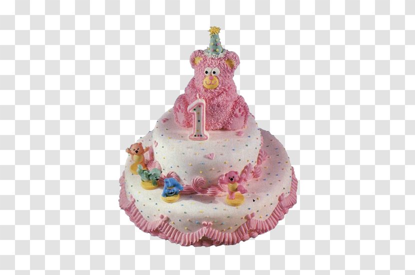 Cupcake Birthday Cake Muffin Icing - Frame - Pink Bear Transparent PNG