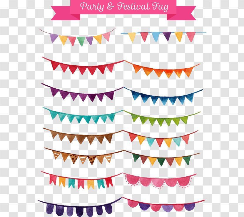Watercolor Painting Party Illustration - Flag - Small Flags Transparent PNG