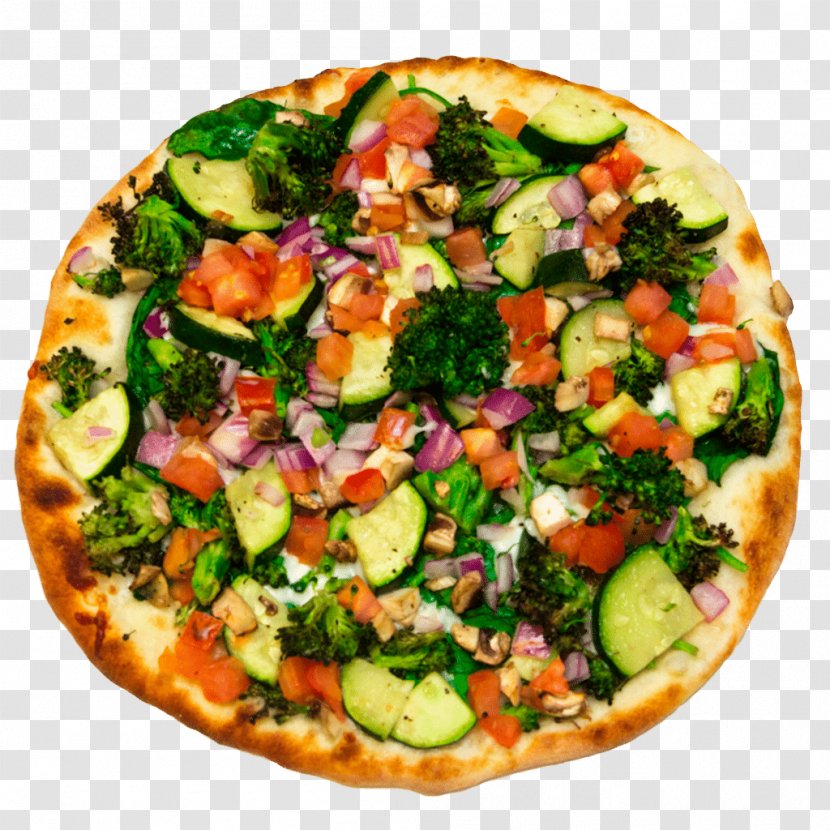 California-style Pizza Sicilian Vegetarian Cuisine American - Cheese - Zucchini Tomato Pie Transparent PNG