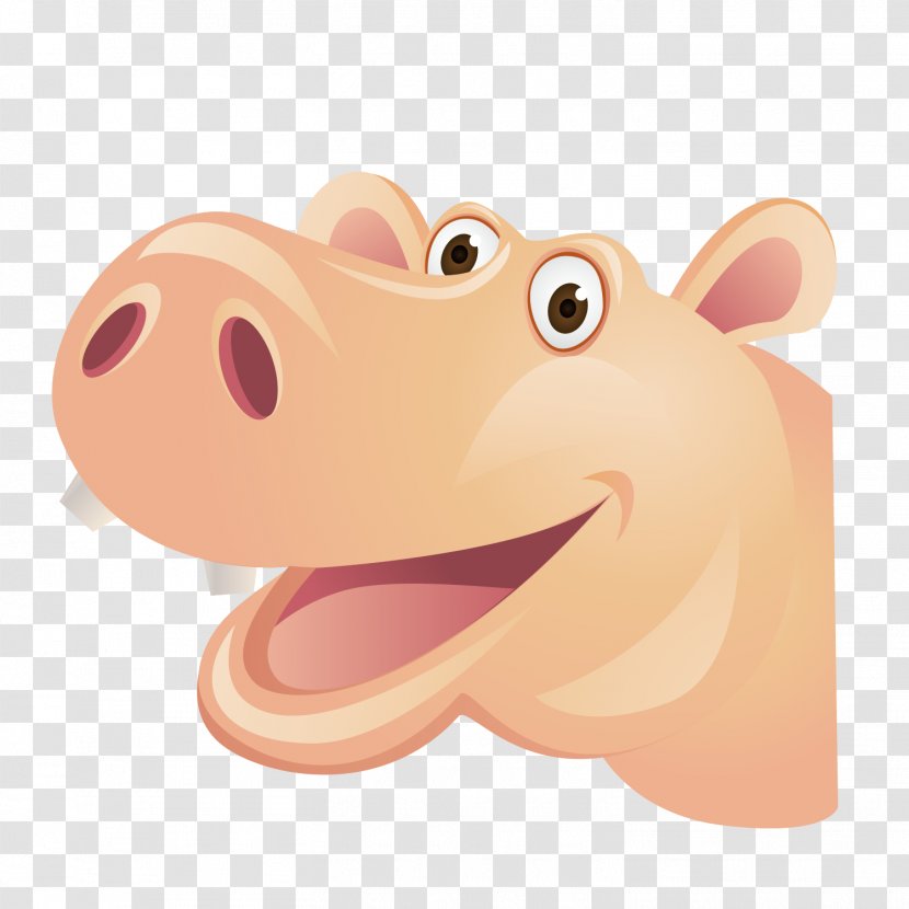 Hippopotamus Zoolandia Cartoon Illustration - Pig Like Mammal - Red Hippo Illustrator Transparent PNG