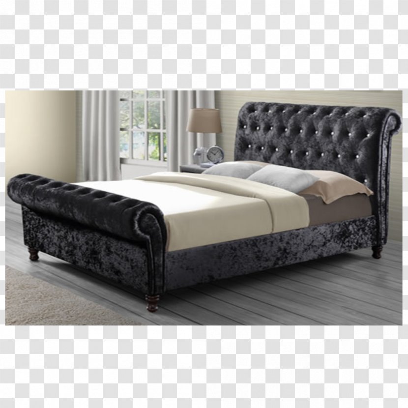 Sleigh Bed Frame Bunk Velvet Transparent PNG