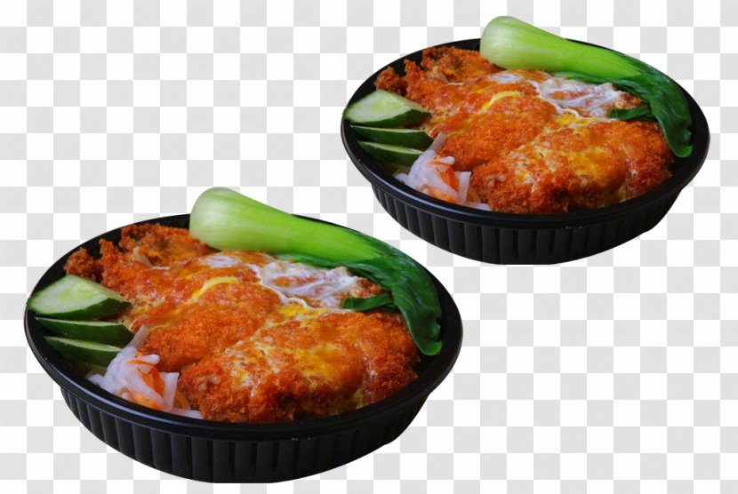 Karaage Bento Take-out Tandoori Chicken - Dish - With 2 Takeaway Transparent PNG