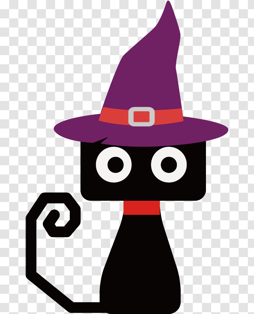 Black Cat Halloween - Hat - Headgear Costume Transparent PNG