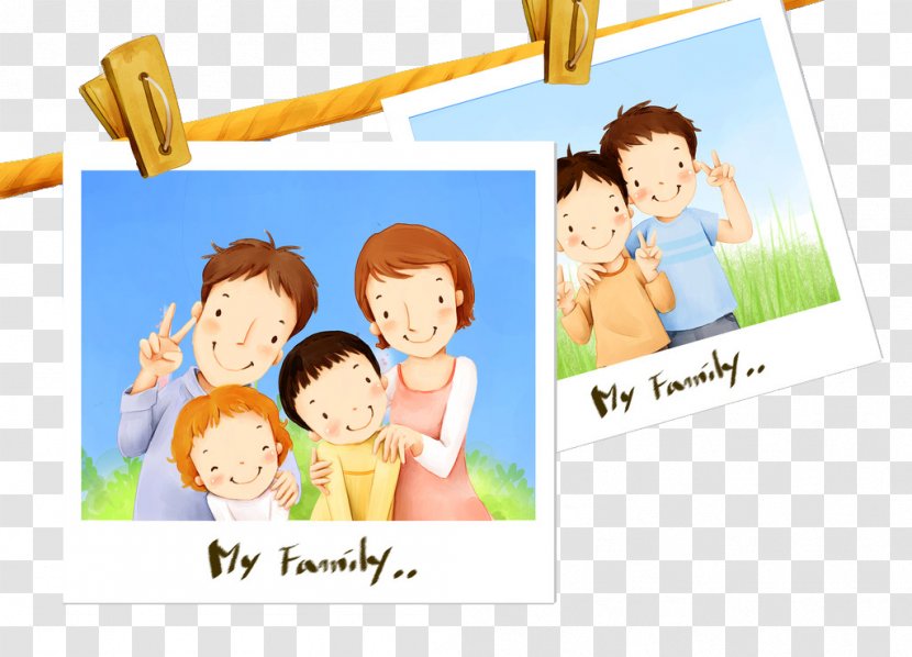 Family Cartoon Happiness Illustration - Play - Photos Of Photo Transparent PNG