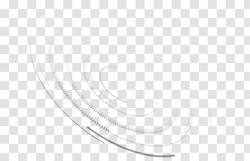 White Line Art Circle - Black And - Spiral Transparent PNG