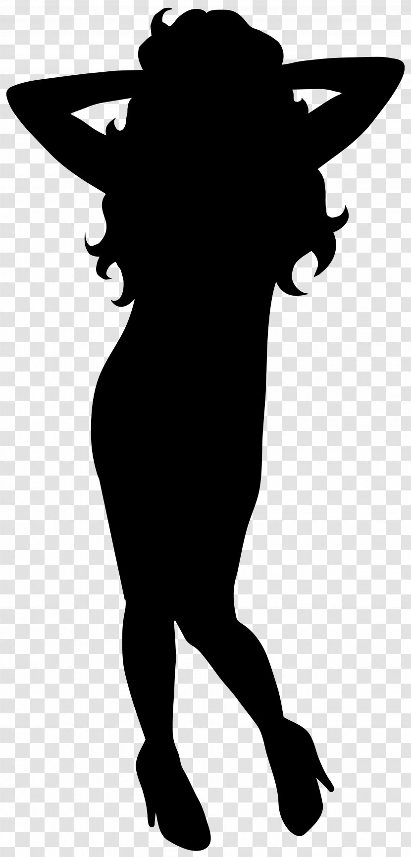 Silhouette Dance Clip Art - Black And White - Dancing Woman Image Transparent PNG