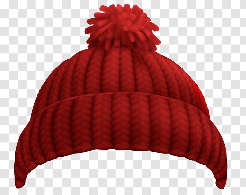 Hat Knit Cap Winter Beanie Clip Art - Red Wool Transparent PNG