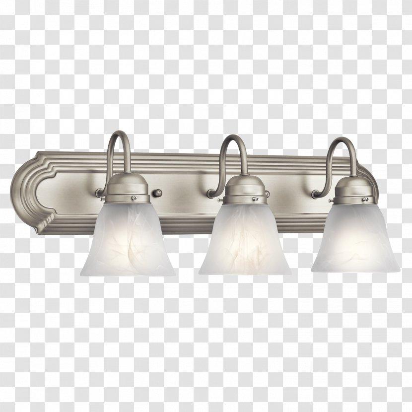 Lighting Bathroom Light Fixture Brushed Metal - Kichler Transparent PNG