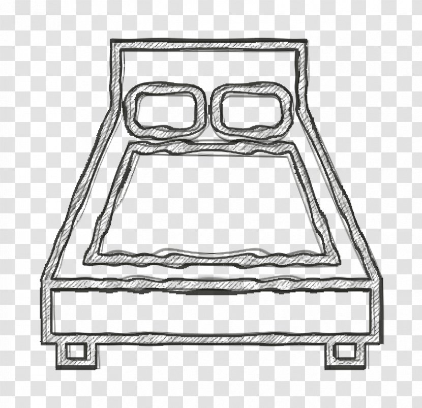 Bed Icon Bedroom Furniture - Rectangle - Coloring Book Transparent PNG