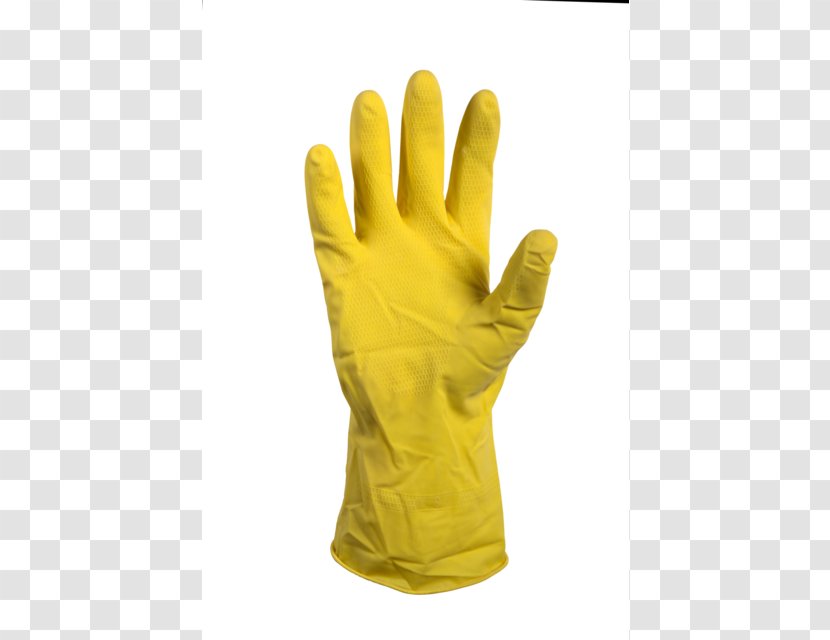 Rubber Glove Natural Latex Yellow - Gloves Transparent PNG
