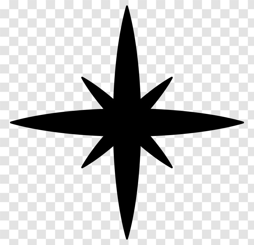 Compass Silhouette Cardinal Direction - Rose - Stars Shine Transparent PNG