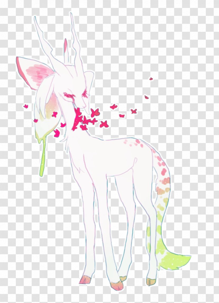 Reindeer Giraffe Drawing Mammal - Art - Bleeding Transparent PNG