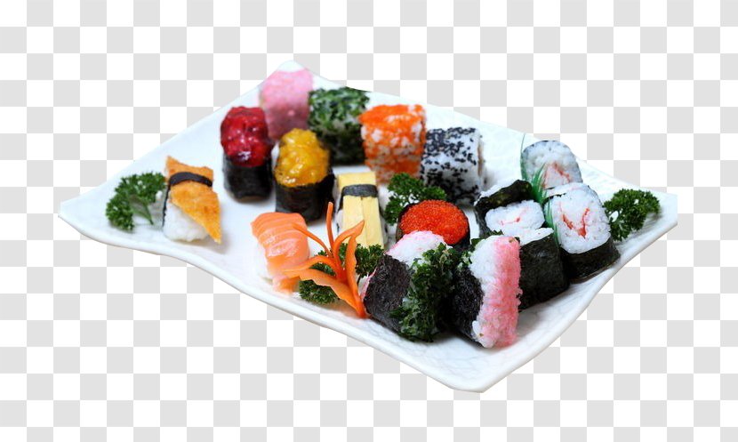 Onigiri California Roll Sashimi Sushi Gimbap - Asian Food - Platter Transparent PNG