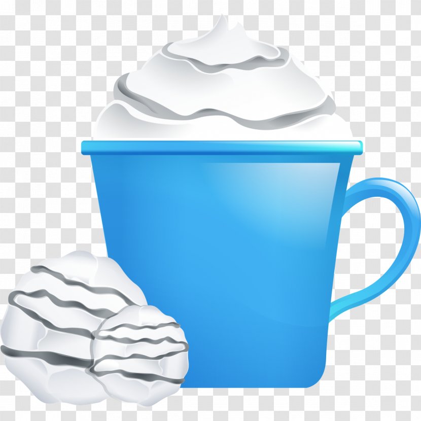 Ice Cream Blue Coffee Cup - Lid Transparent PNG