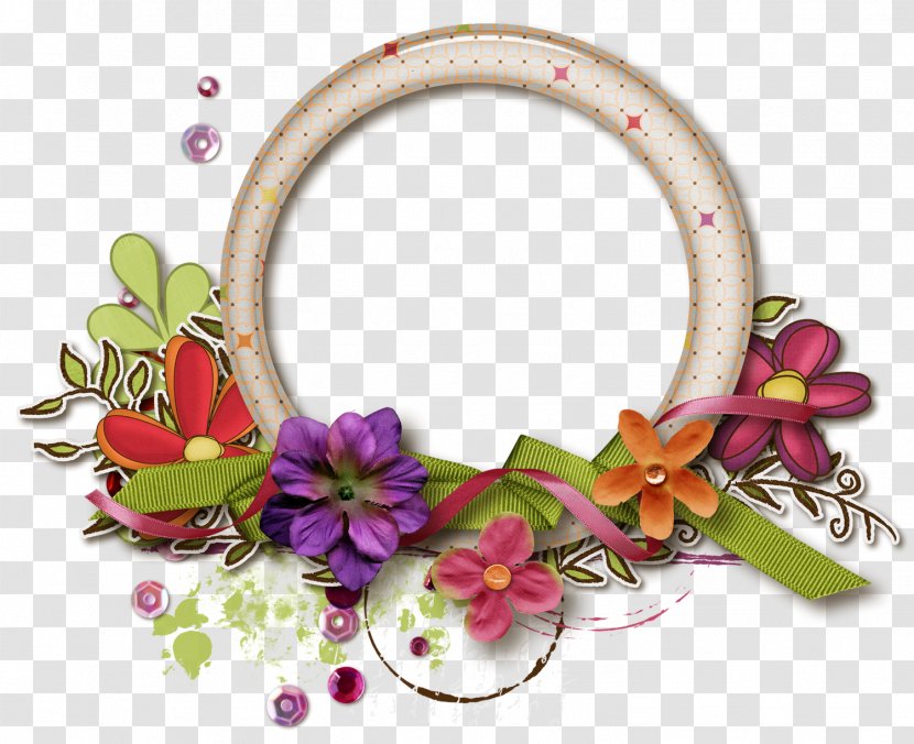 Flower Picture Frames Clip Art - Floral Design - Round Transparent PNG